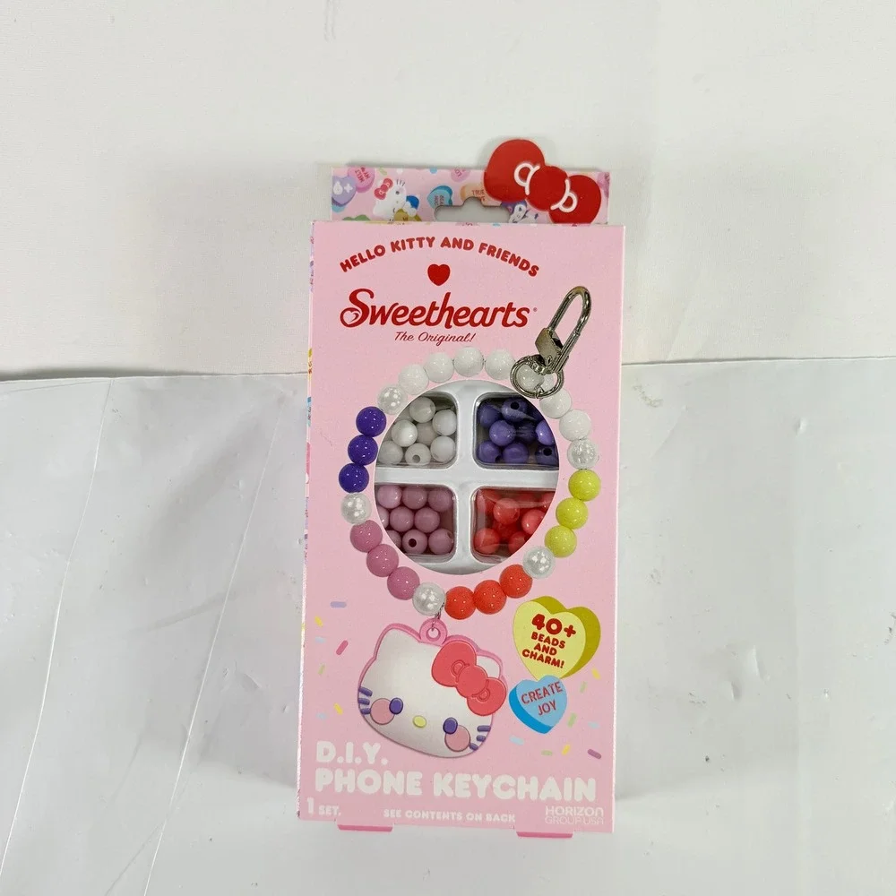 Hello Kitty Friends‎ Sweethearts DIY Phone Keychain Beaded Craft Kit Sanrio NIB